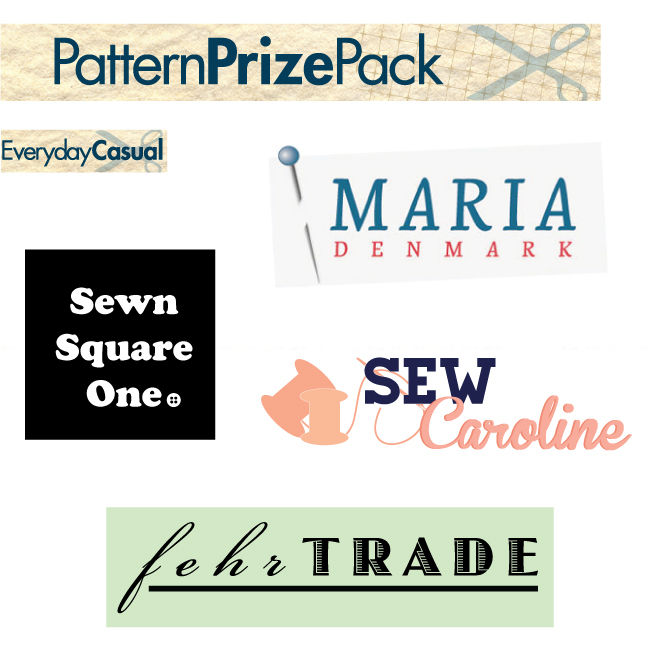 Sewing Indie Month designer prize pack: PDF pattern of your choice from Maria Denmark, Sew Caroline; PDF Duathlon Shorts by Fehr Trade; paper pattern of your choice from Sewn Square One