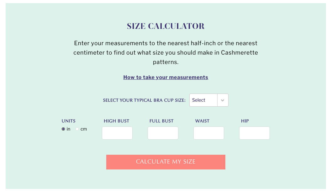 USEFUL FORMULARS for calculating Bust span, Half length or waist