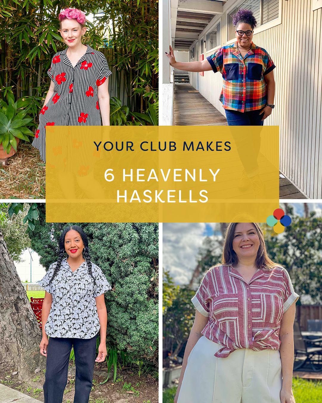 Haskell shirt makes main image, 4 women in Haskell shirts